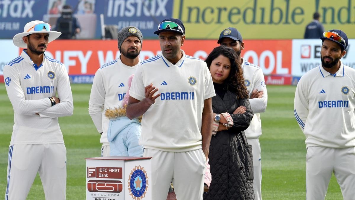 India vs England, 5th Test, Dharamsala Live Score Ravichandran Ashwin India national cricket team Ashwin struggles to hold back tears after Rahul Dravid's speech, hands daughter 100th Test cap